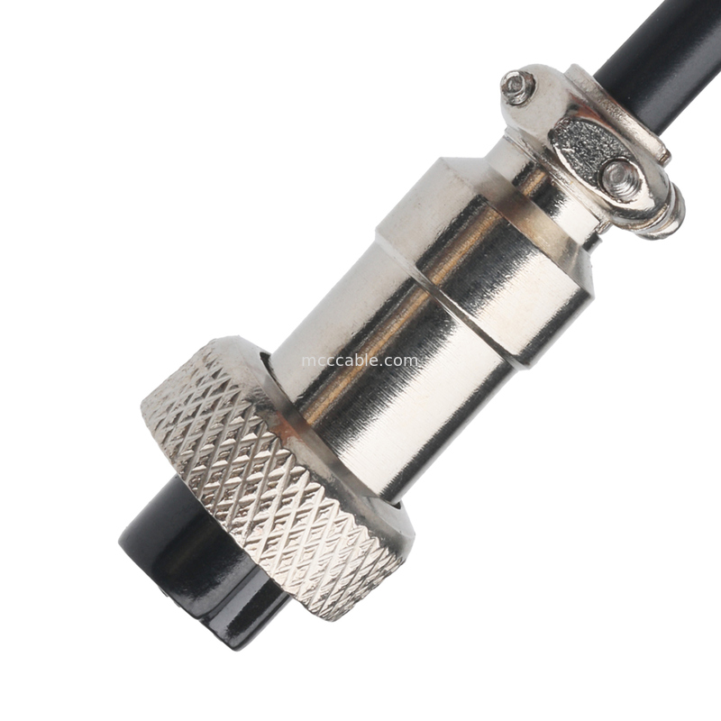 25-Pin Male to M12-2P Female Wire Harness - UL2464 20AWG 2C Black Jacket