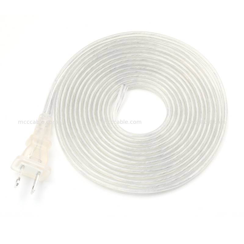 18AWG SPT-2ケーブルとカスタム透明極光二端電源コード組成