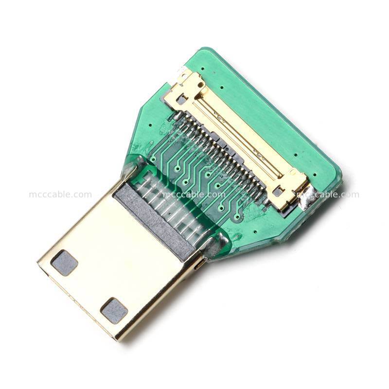 組み込みディスプレイシステム用のカスタムマイクロHDMIからミニHDMIマイクロコアックスケーブル組成