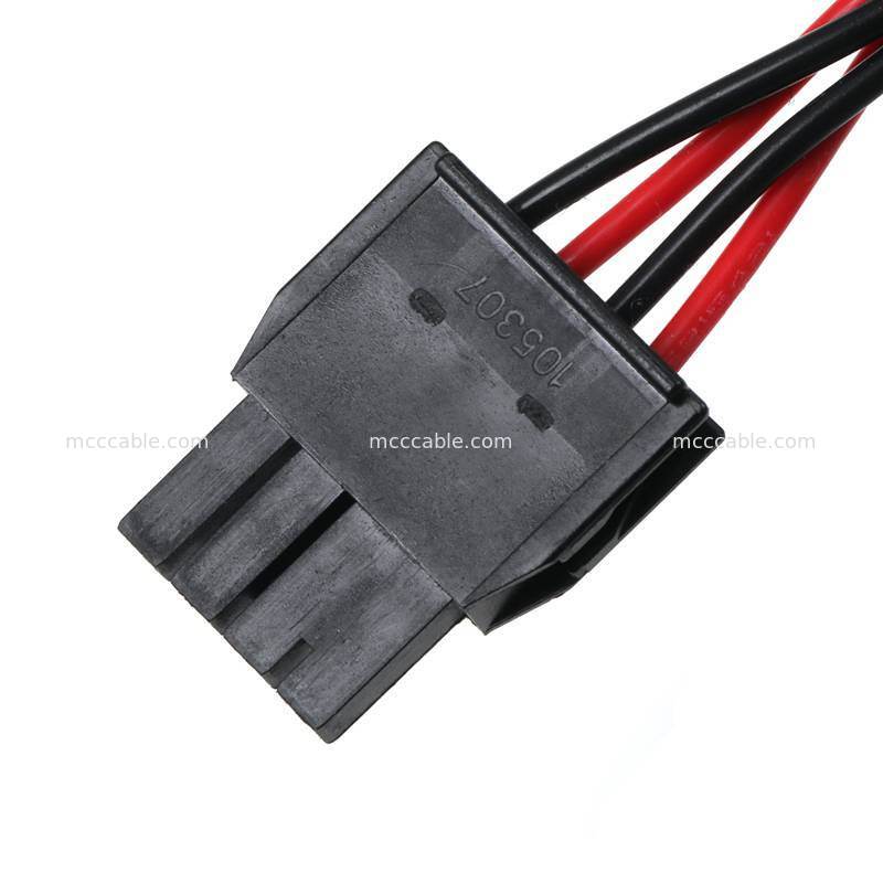 4ピンナノフィット MTA156 電源ケーブル組 15V AWG22 カスタムワイヤハーネス