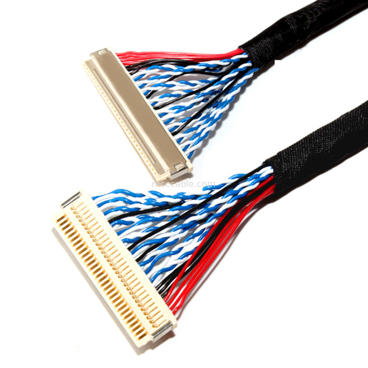 FI X30H Lvds 30 Pin 30 32 36 Lcdのパネルのlvdsの表示コネクターのためのAWG JAEのコネクター