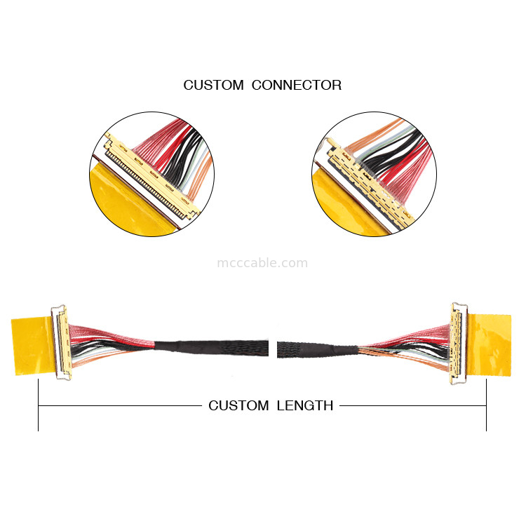 36AWG Lvdsケーブル組立 I  20453-240t-01 から 20453-240t-01 40P 0.4mm ピッチ